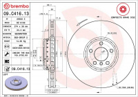 Brzdový kotouč BREMBO 09.C416.13 - BMW Brzdový kotouč BREMBO 09.C416.13 - BMW
