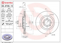 Brzdový kotouč BREMBO 09.6728.10 - SEAT, VW Brzdový kotouč BREMBO 09.6728.10 - SEAT, VW