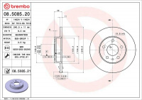 Brzdový kotouč BREMBO 08.5085.20 - ALFA ROMEO