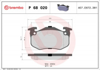 Sada brzdových destiček BREMBO P68020 - RENAULT
