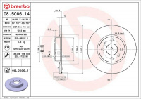 Brzdový kotouč BREMBO 08.5086.14 - FIAT, LANCIA