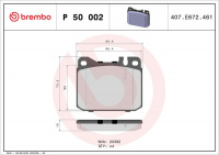 Sada brzdových destiček BREMBO P50002 - MERCEDES-BENZ