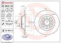 Brzdový kotouč BREMBO 08.8843.20 - AUDI Brzdový kotouč BREMBO 08.8843.20 - AUDI