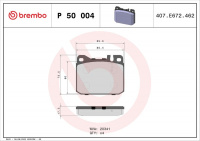 Sada brzdových destiček BREMBO P50004 - MERCEDES-BENZ