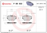 Sada brzdových destiček BREMBO P68022 - RENAULT