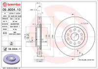 Brzdový kotouč BREMBO 09.8004.10 - LANCIA Brzdový kotouč BREMBO 09.8004.10 - LANCIA