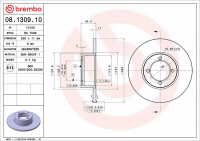 Brzdový kotouč BREMBO 08.1309.10 - OPEL