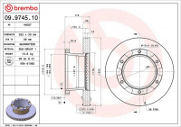 Brzdový kotouč BREMBO 09.9745.10 - VOLVO