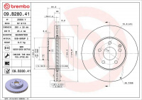 Brzdový kotouč BREMBO 09.B280.41 - MERCEDES-BENZ