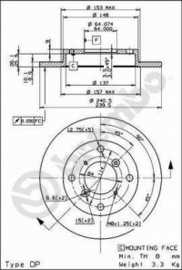 Brzdový kotouč BREMBO 08.9082.10 - SUZUKI Brzdový kotouč BREMBO 08.9082.10 - SUZUKI