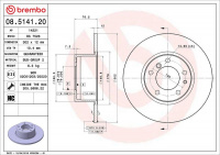Brzdový kotouč BREMBO 08.5141.20 - BMW Brzdový kotouč BREMBO 08.5141.20 - BMW