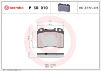 Sada brzdových destiček BREMBO P50010 - MERCEDES-BENZ