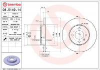 Brzdový kotouč BREMBO 08.5149.14 - SEAT, VW