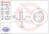Brzdový kotouč BREMBO 08.5149.14 - SEAT, VW
