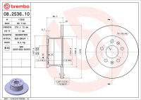 Brzdový kotouč BREMBO 08.2536.10 Brzdový kotouč BREMBO 08.2536.10