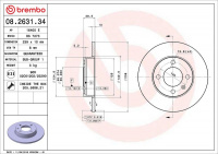 Brzdový kotouč BREMBO 08.2631.34 - AUDI, VW