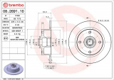 Brzdový kotouč BREMBO 08.2691.10 - VW