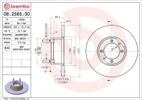 Brzdový kotouč BREMBO 08.2565.30 - ALFA ROMEO Brzdový kotouč BREMBO 08.2565.30 - ALFA ROMEO