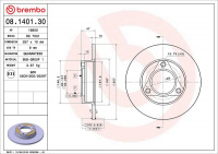 Brzdový kotouč BREMBO 08.1401.30 - PEUGEOT