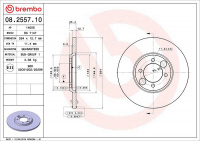 Brzdový kotouč BREMBO 08.2557.10 - DAIMLER, JAGUAR