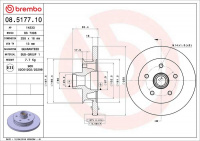 Brzdový kotouč BREMBO 08.5177.10 - VW