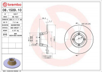 Brzdový kotouč BREMBO 08.1509.10 - MG Brzdový kotouč BREMBO 08.1509.10 - MG