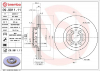 Brzdový kotouč BREMBO 09.9911.11 - AUDI Brzdový kotouč BREMBO 09.9911.11 - AUDI