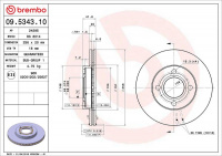 Brzdový kotouč BREMBO 09.5343.10 - AUDI