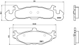 Sada brzdových destiček BREMBO P11001 - CHRYSLER