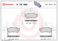 Sada brzdových destiček BREMBO P79005 - SUZUKI Sada brzdových destiček BREMBO P79005 - SUZUKI