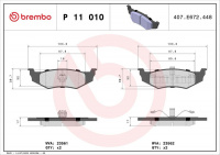 Sada brzdových destiček BREMBO P11010 - CHRYSLER, DODGE Sada brzdových destiček BREMBO P11010 - CHRYSLER, DODGE