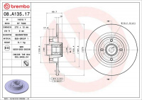 Brzdový kotouč BREMBO 08.A135.17 - RENAULT