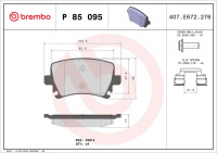 Sada brzdových destiček BREMBO P85095
