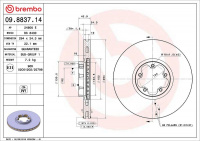 Brzdový kotouč BREMBO 09.8837.14 - FORD