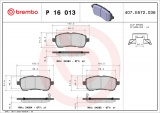 Sada brzdových destiček BREMBO P16013