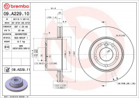 Brzdový kotouč BREMBO 09.A229.10 - LAND ROVER Brzdový kotouč BREMBO 09.A229.10 - LAND ROVER