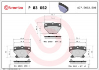 Sada brzdových destiček BREMBO P83052 - TOYOTA