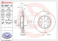 Brzdový kotouč BREMBO 09.9997.10 - KIA Brzdový kotouč BREMBO 09.9997.10 - KIA