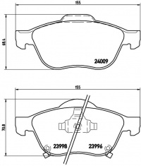 Sada brzdových destiček BREMBO P83043 - TOYOTA