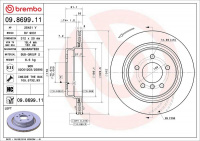 Brzdový kotouč BREMBO 09.8699.11 Brzdový kotouč BREMBO 09.8699.11