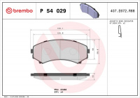 Sada brzdových destiček BREMBO P54029 - MAZDA, MITSUBISHI