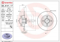 Brzdový kotouč BREMBO 08.A141.17 - RENAULT Brzdový kotouč BREMBO 08.A141.17 - RENAULT