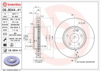 Brzdový kotouč BREMBO 09.B344.41 - MERCEDES-BENZ