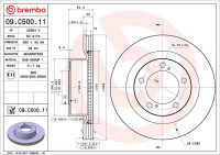Brzdový kotouč BREMBO 09.C500.11 - TOYOTA Brzdový kotouč BREMBO 09.C500.11 - TOYOTA