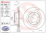 Brzdový kotouč BREMBO 09.C500.11 - TOYOTA