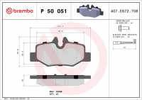 Sada brzdových destiček BREMBO P50051 - MERCEDES-BENZ