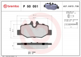 Sada brzdových destiček BREMBO P50051 - MERCEDES-BENZ