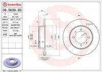 Brzdový kotouč BREMBO 08.5639.20 - MITSUBISHI