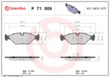 Sada brzdových destiček BREMBO P71005 - SAAB
