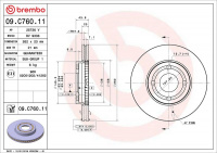 Brzdový kotouč BREMBO 09.C760.11 - FORD